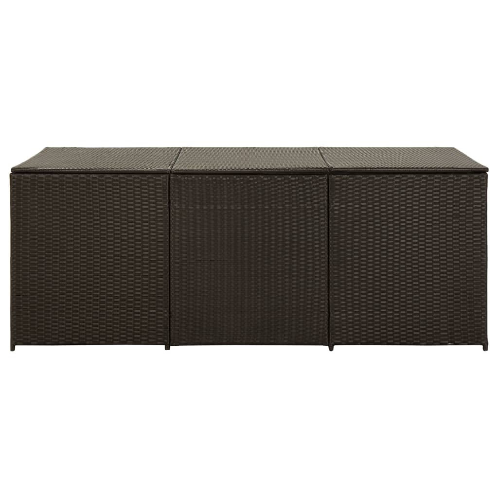 Barna kerti polyrattan tárolóláda 180 x 90 x 75 cm Barna kerti polyrattan tárolóláda 180 x 90 x 75 cm