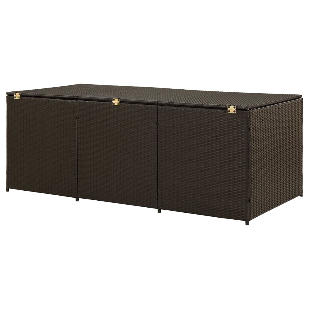 Barna kerti polyrattan tárolóláda 180 x 90 x 75 cm Barna kerti polyrattan tárolóláda 180 x 90 x 75 cm