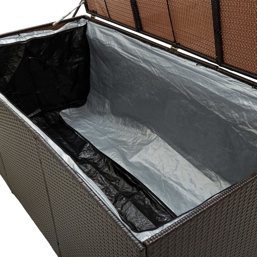 Barna kerti polyrattan tárolóláda 180 x 90 x 75 cm Barna kerti polyrattan tárolóláda 180 x 90 x 75 cm