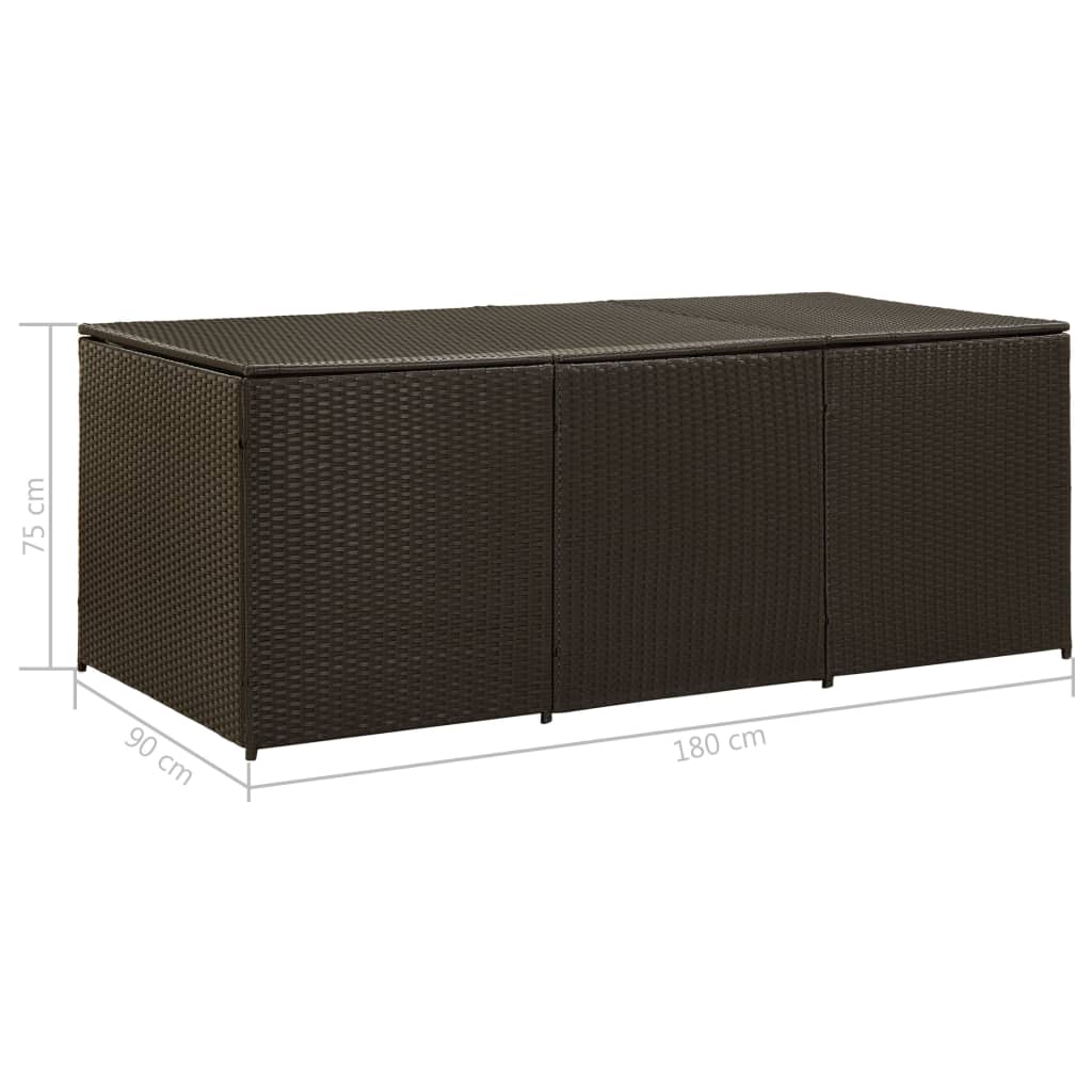 Barna kerti polyrattan tárolóláda 180 x 90 x 75 cm Barna kerti polyrattan tárolóláda 180 x 90 x 75 cm