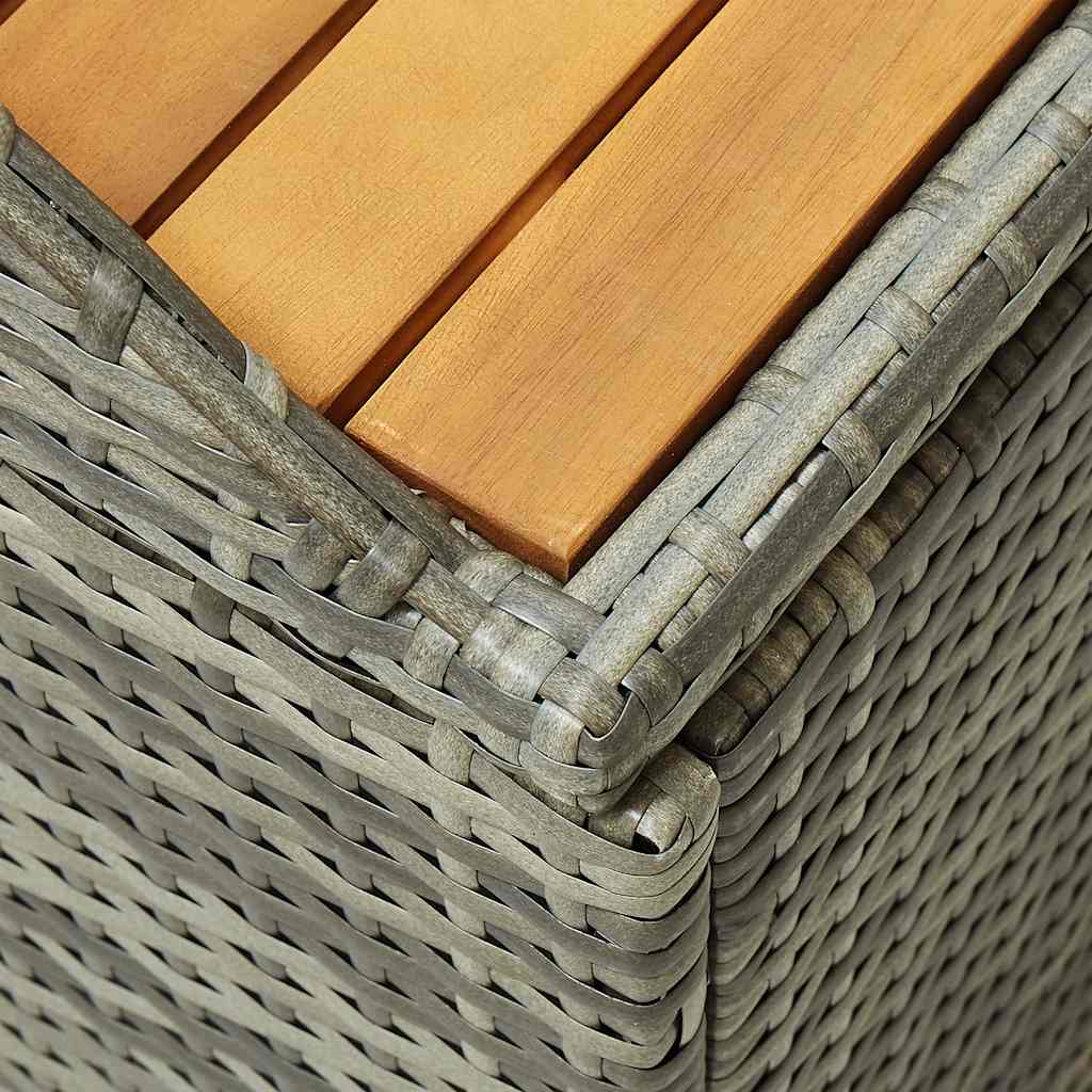 Szürke polyrattan kerti tárolópad 120 cm
