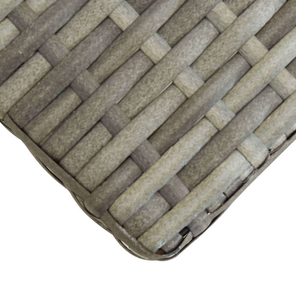 Szürke polyrattan és tömör akácfa kerti pad 120 cm