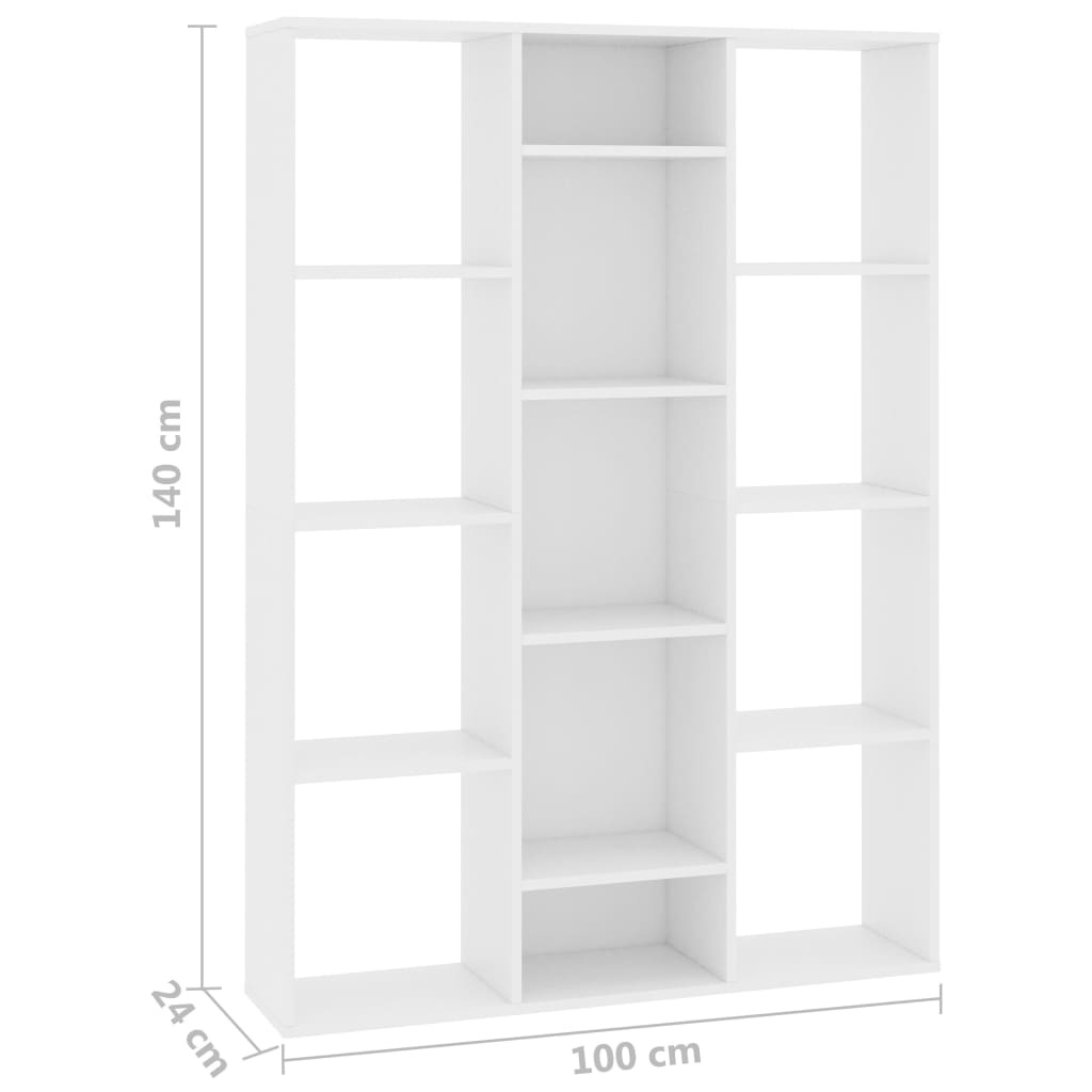 Fehér forgácslap térelválasztó/könyvszekrény 100 x 24 x 140 cm Fehér forgácslap térelválasztó/könyvszekrény 100 x 24 x 140 cm