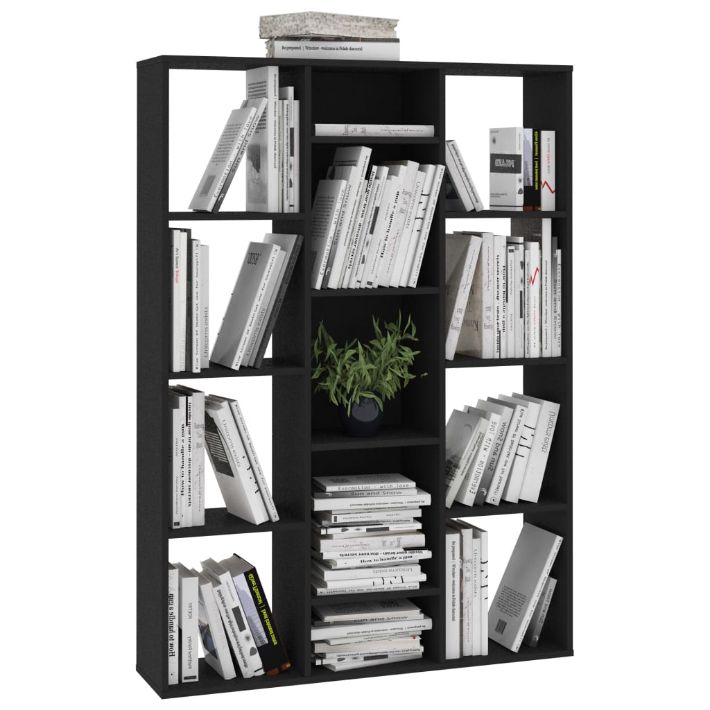 Fekete forgácslap térelválasztó/könyvszekrény 100 x 24 x 140 cm Fekete forgácslap térelválasztó/könyvszekrény 100 x 24 x 140 cm