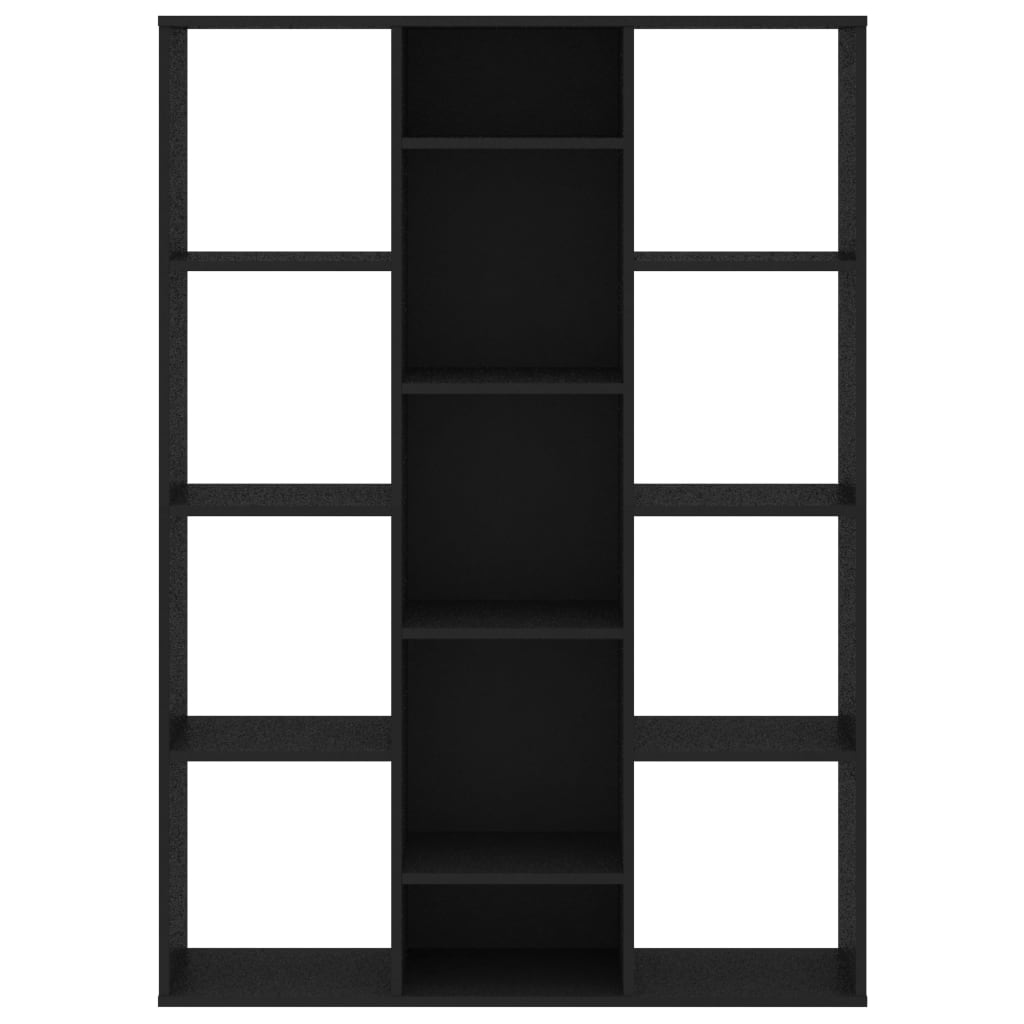 Fekete forgácslap térelválasztó/könyvszekrény 100 x 24 x 140 cm Fekete forgácslap térelválasztó/könyvszekrény 100 x 24 x 140 cm