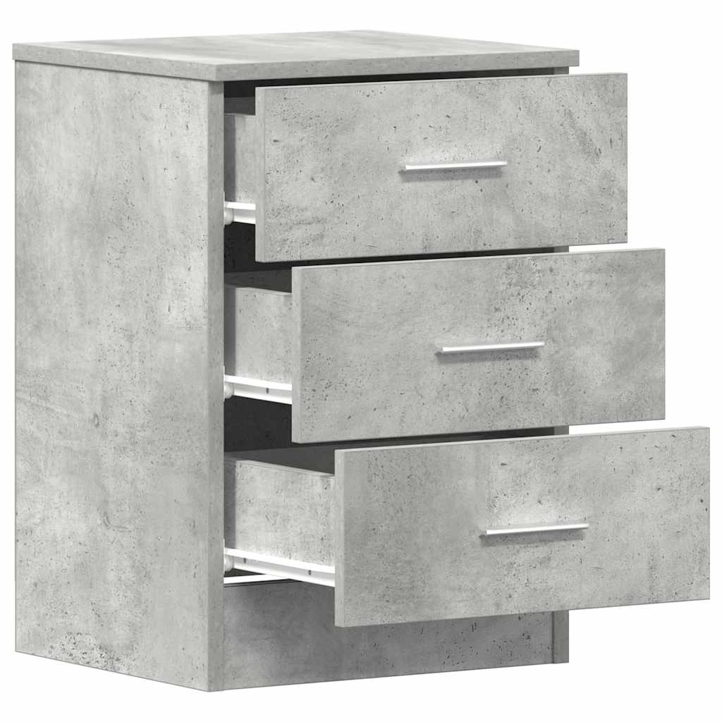 2 db betonszürke szerelt fa éjjeliszekrény 38 x 35 x 56 cm