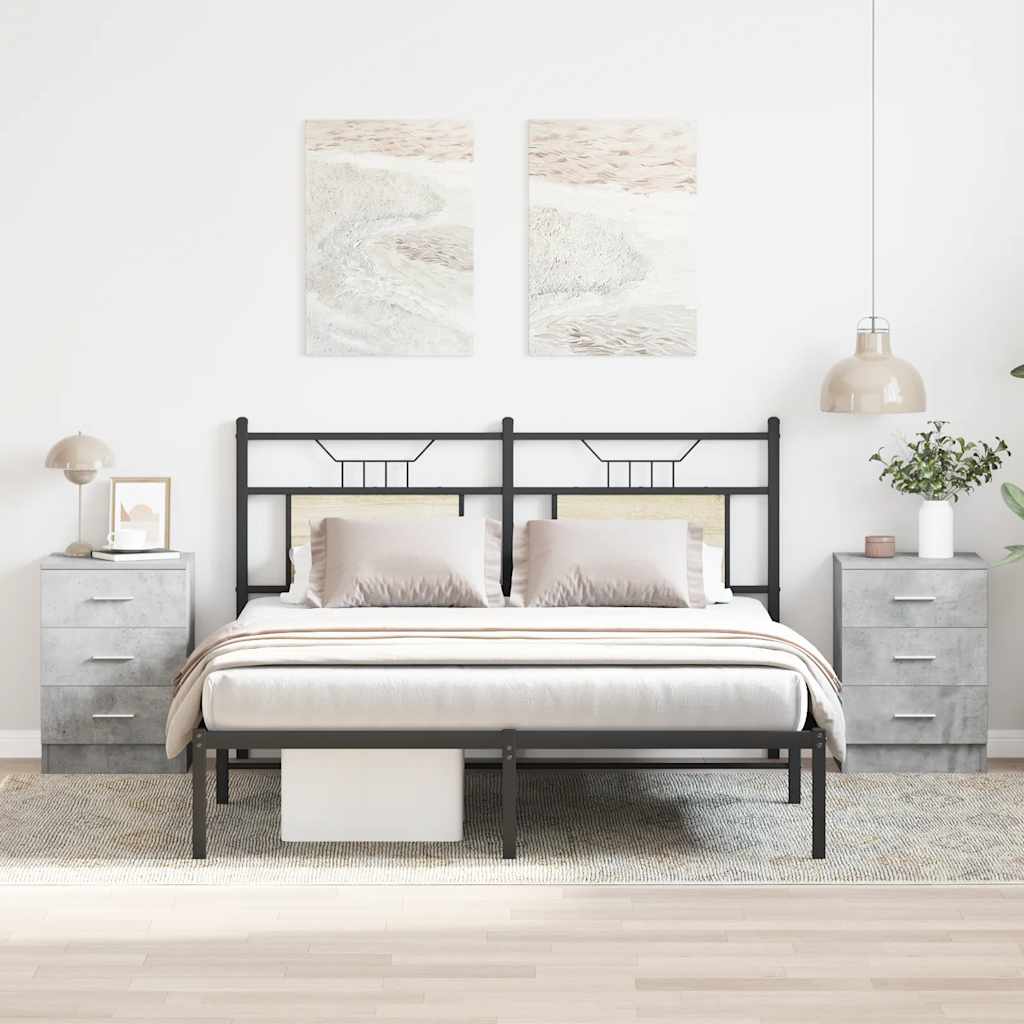 2 db betonszürke szerelt fa éjjeliszekrény 38 x 35 x 56 cm