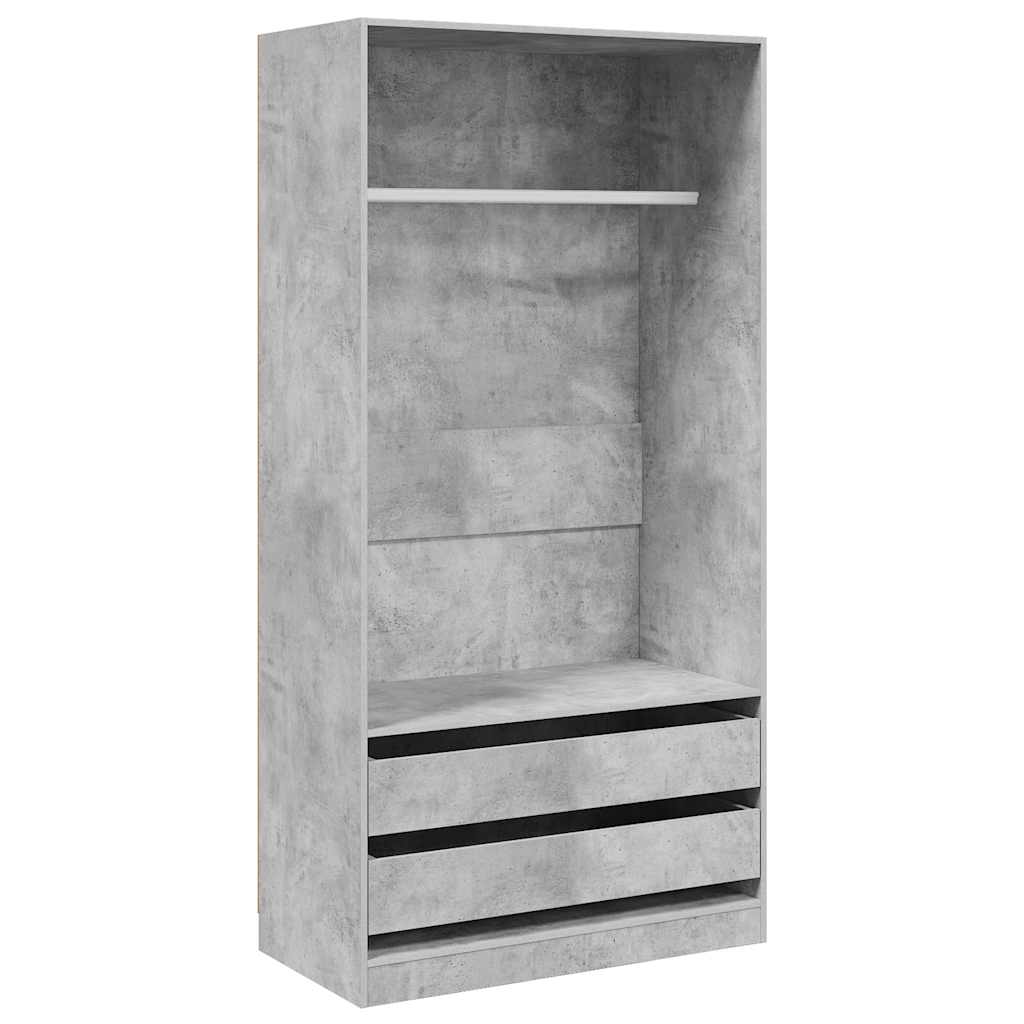 Betonszürke szerelt fa ruhásszekrény 100 x 50 x 200 cm
