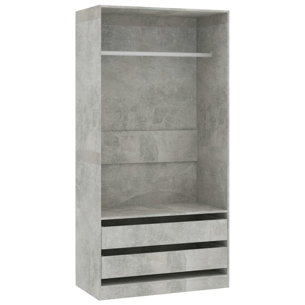 Betonszürke forgácslap ruhásszekrény 100 x 50 x 200 cm Betonszürke forgácslap ruhásszekrény 100 x 50 x 200 cm