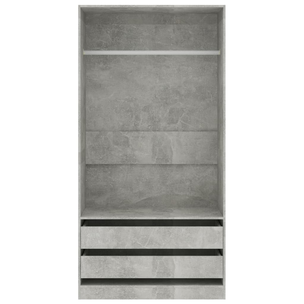 Betonszürke forgácslap ruhásszekrény 100 x 50 x 200 cm Betonszürke forgácslap ruhásszekrény 100 x 50 x 200 cm