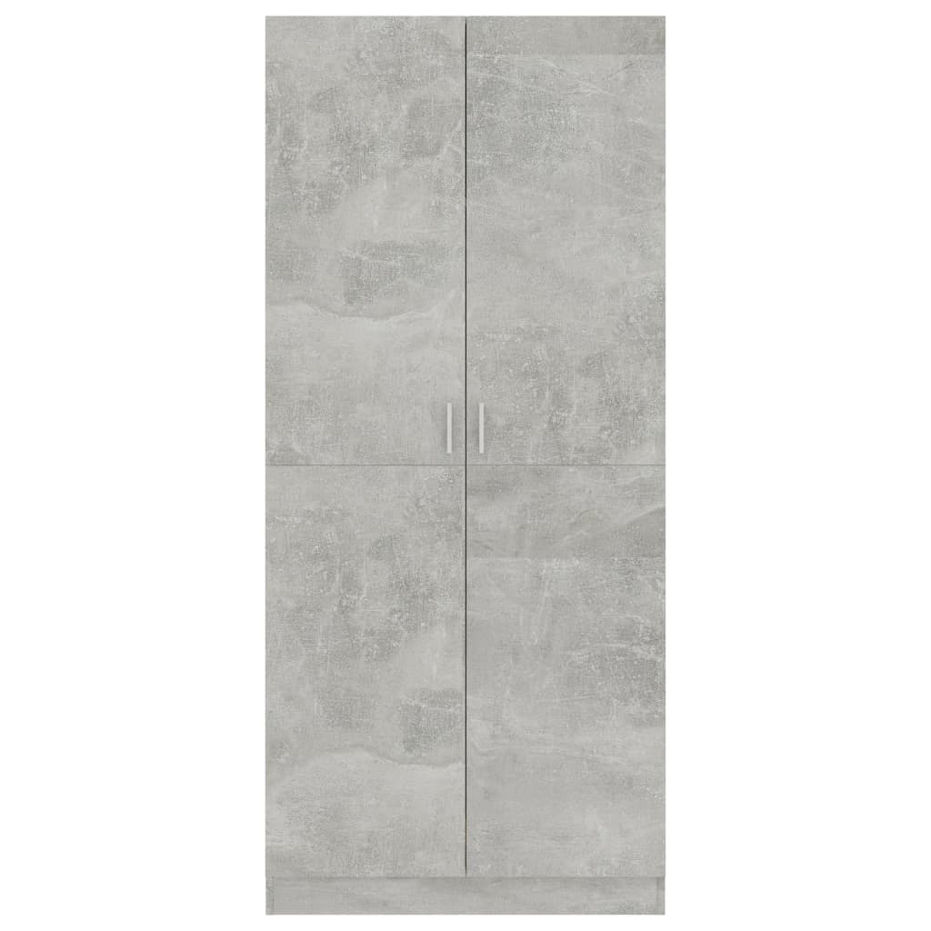 Betonszürke forgácslap ruhásszekrény 80 x 52 x 180 cm