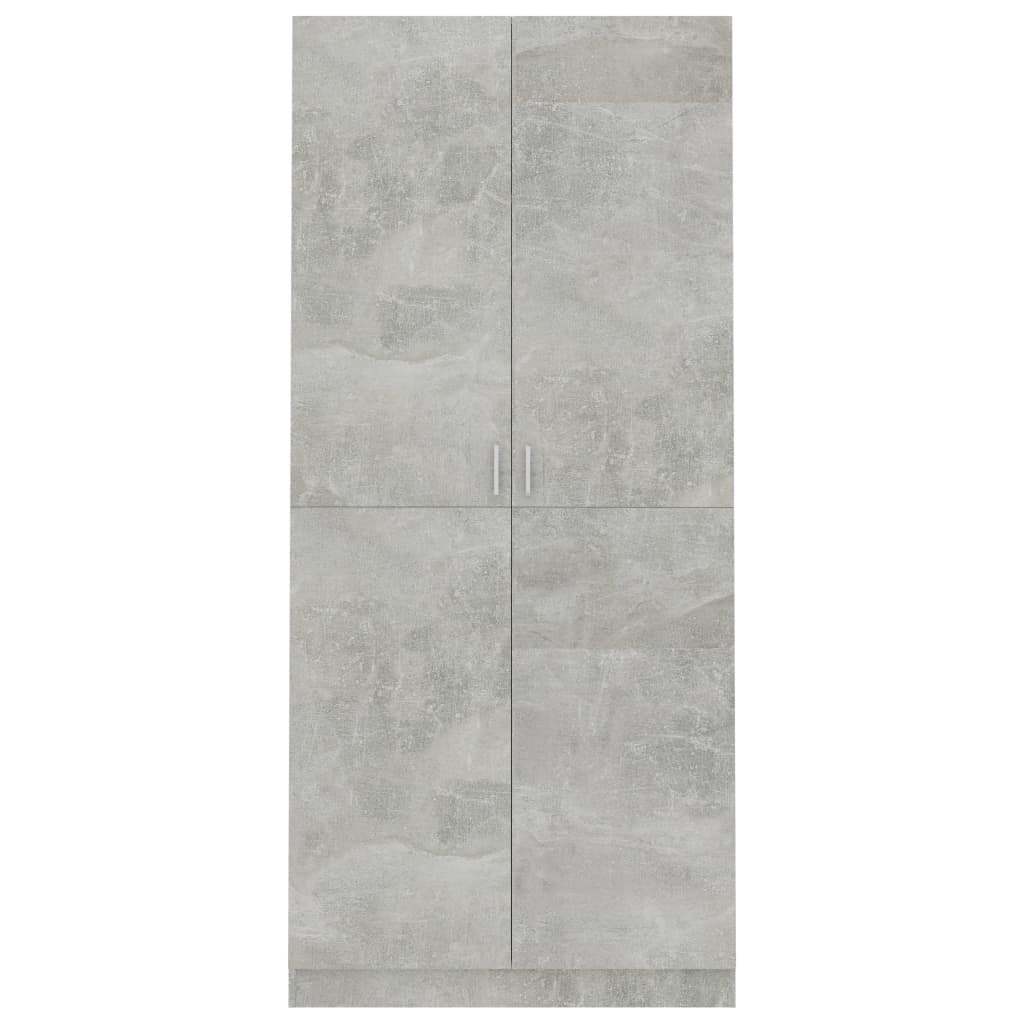 Betonszürke forgácslap ruhásszekrény 90 x 52 x 200 cm