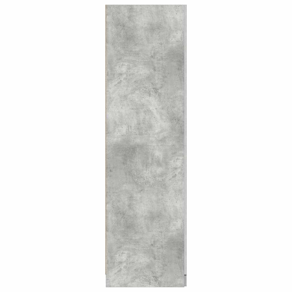 Betonszürke szerelt fa ruhásszekrény 80 x 52 x 180 cm