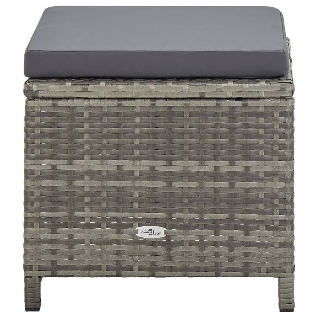 11 részes szürke polyrattan kültéri étkezőszett párnákkal