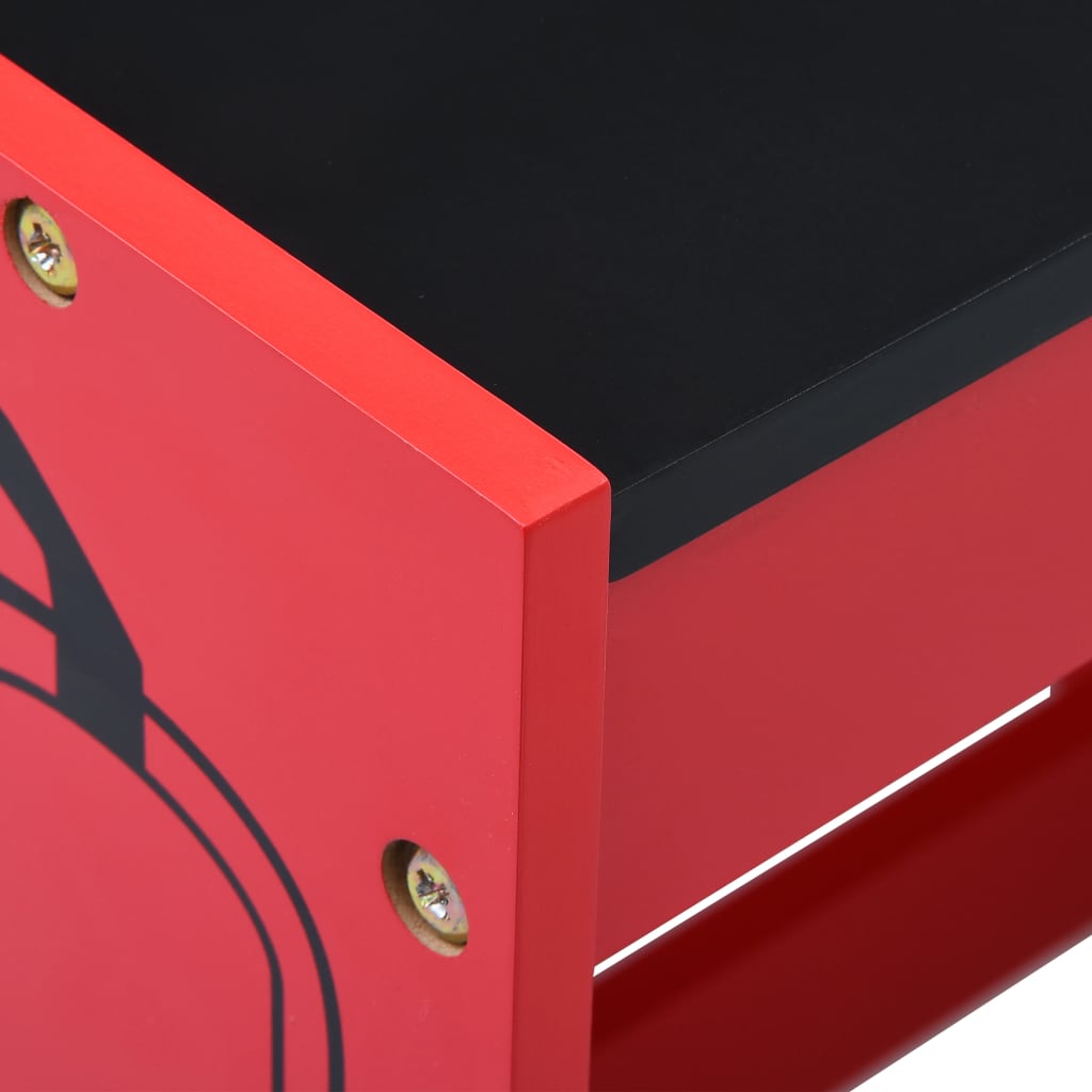 3-részes tűzoltóautó formájú gyerekasztal- és székkészlet