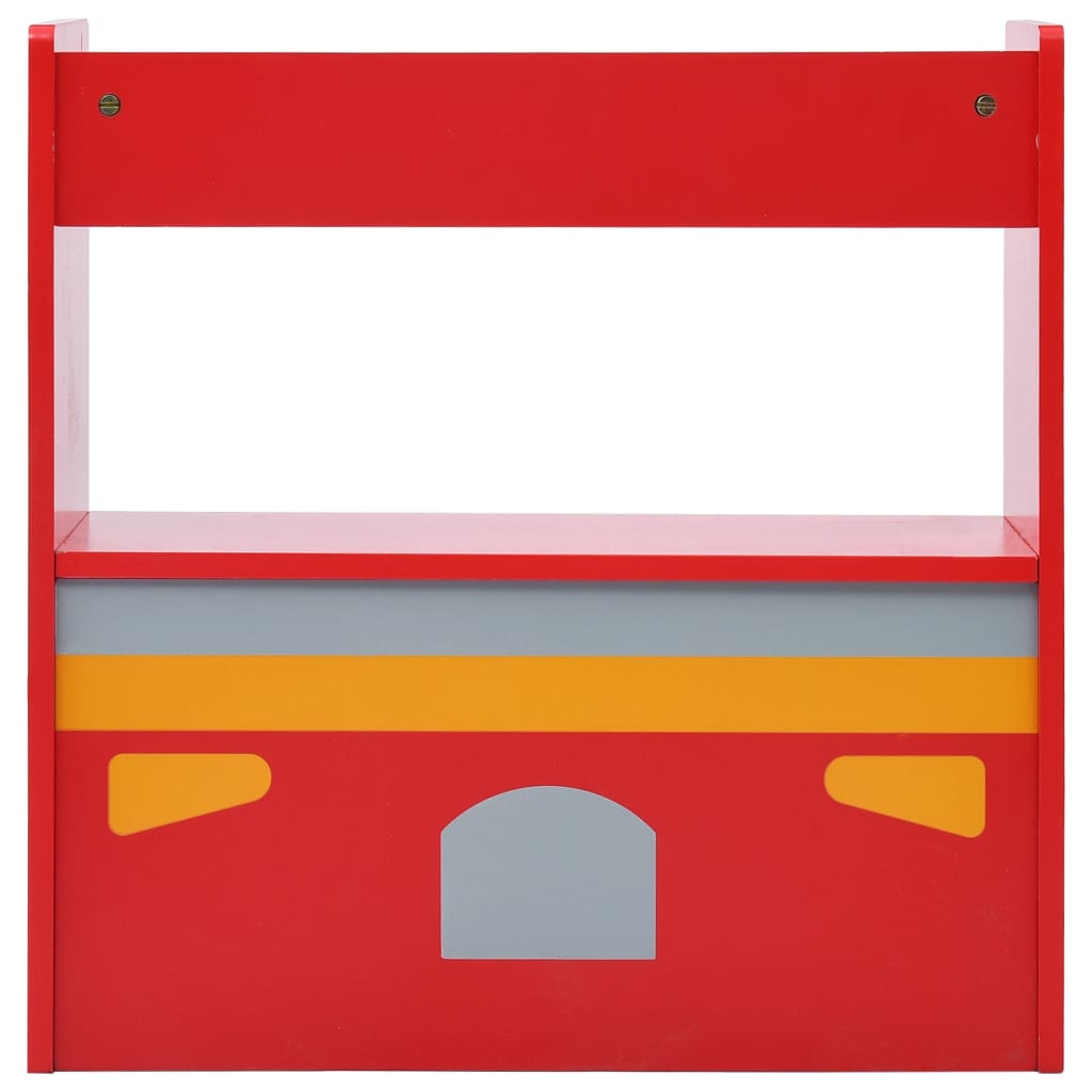 3-részes tűzoltóautó formájú gyerekasztal- és székkészlet