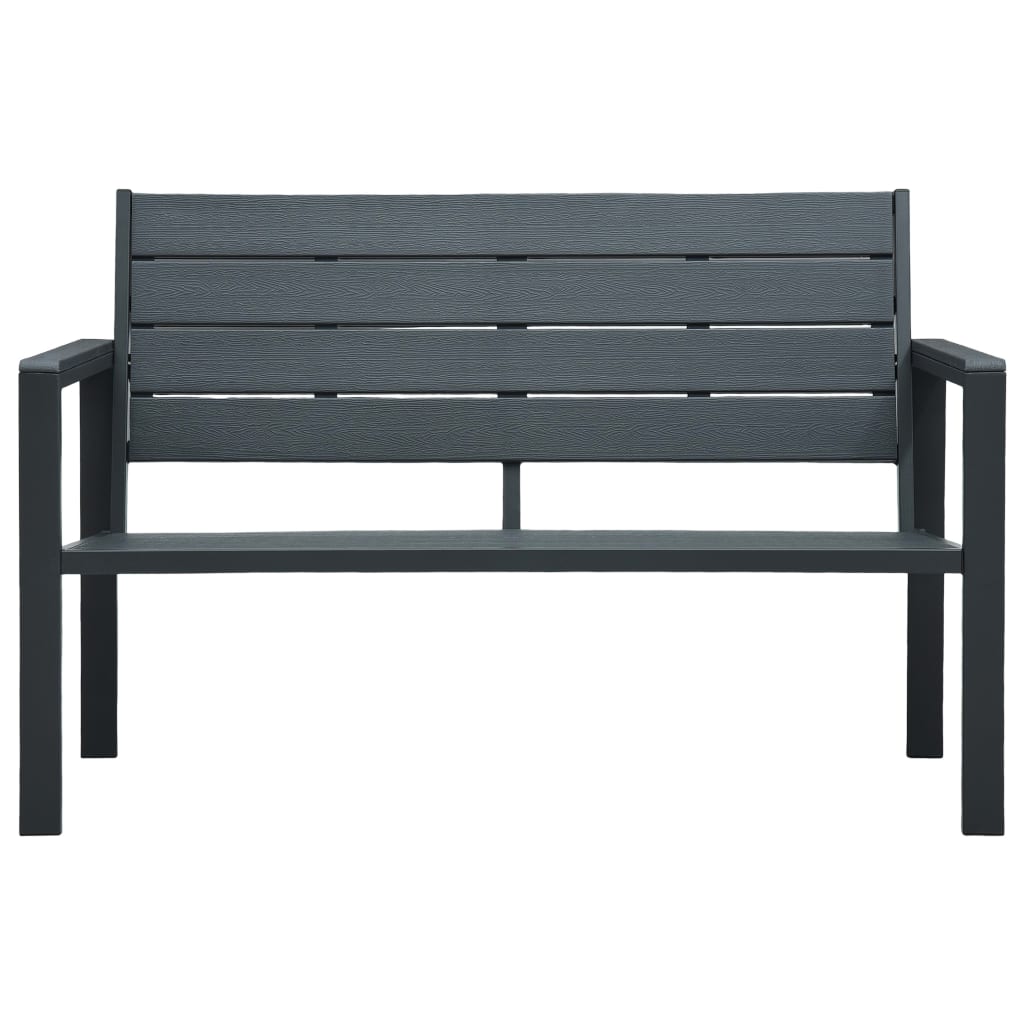 Szürke fautánzatú hdpe kerti pad 120 cm