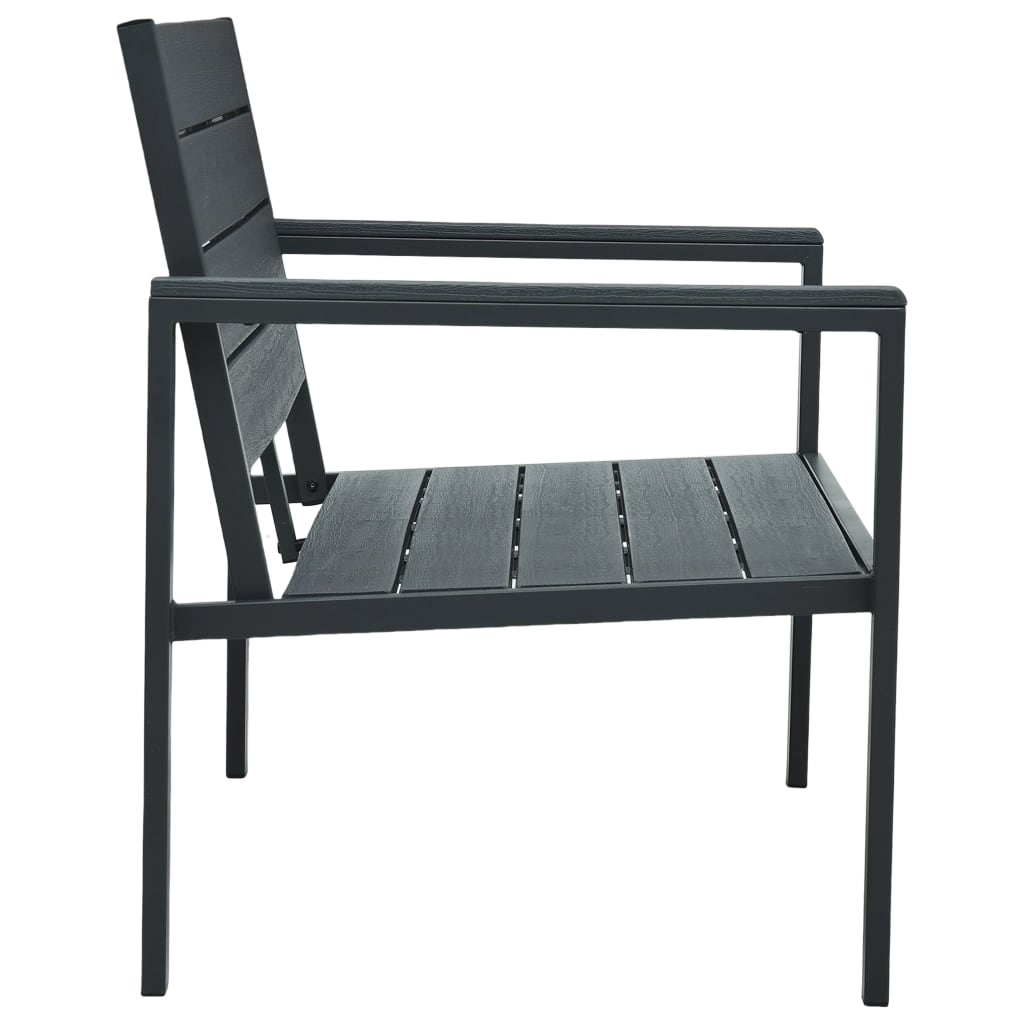 Szürke fautánzatú hdpe kerti pad 120 cm