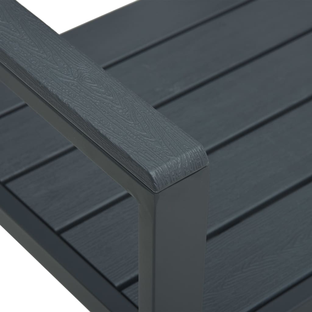 Szürke fautánzatú hdpe kerti pad 120 cm