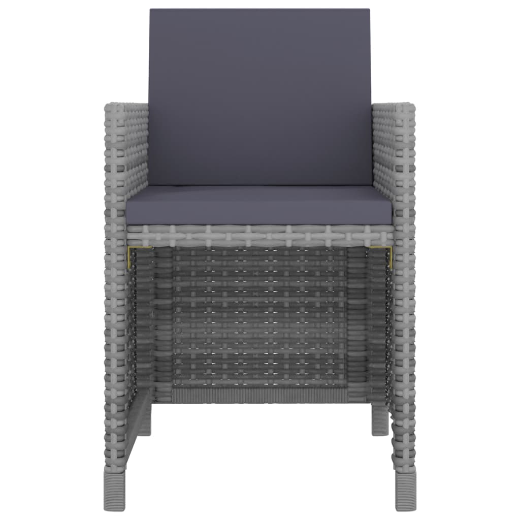 9 részes antracitszürke polyrattan étkezőszett párnákkal