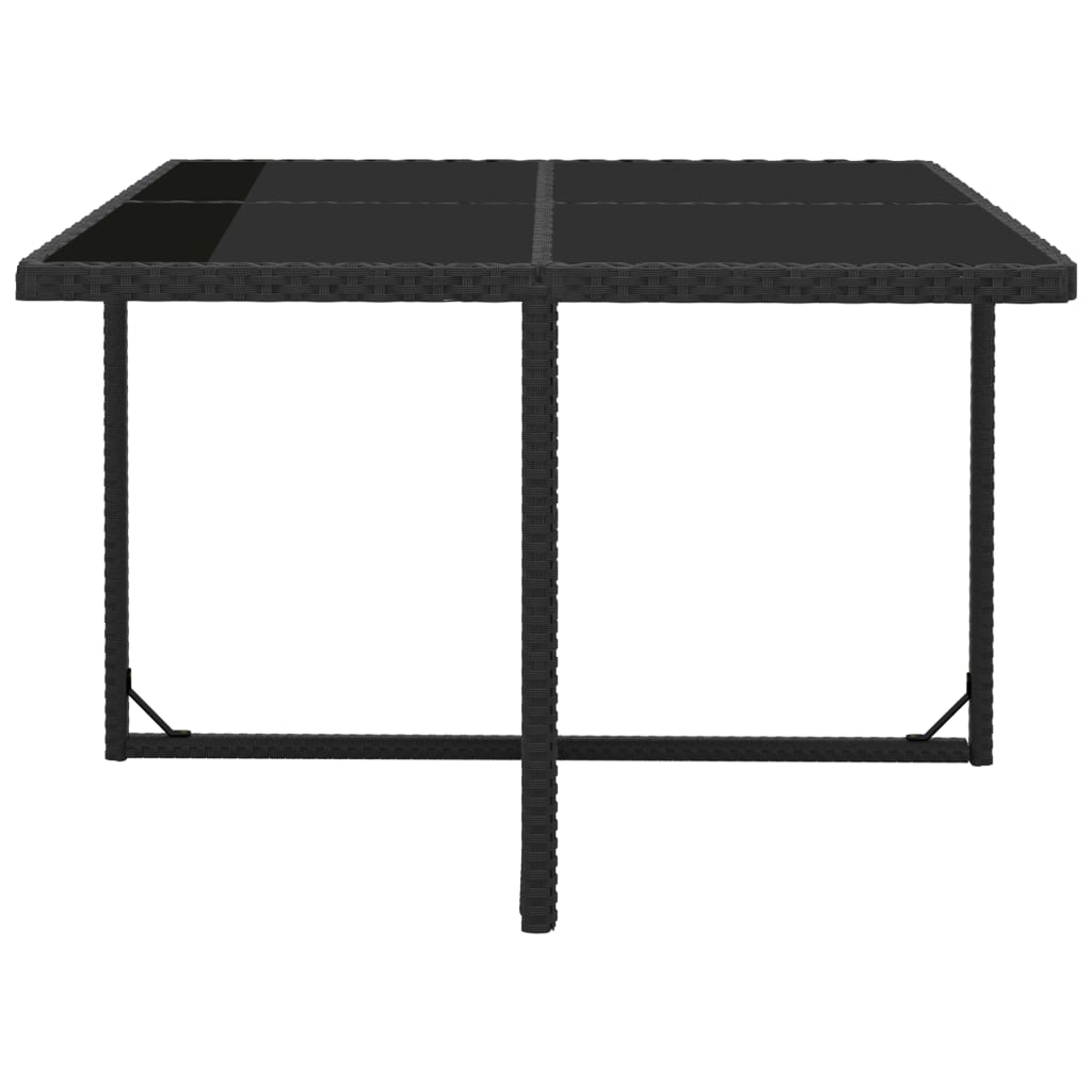 9 részes fekete polyrattan kültéri étkezőszett párnákkal