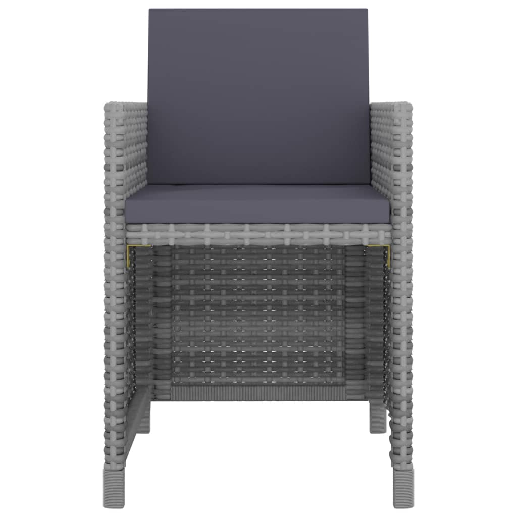 13 részes antracitszürke polyrattan étkezőgarnitúra párnákkal