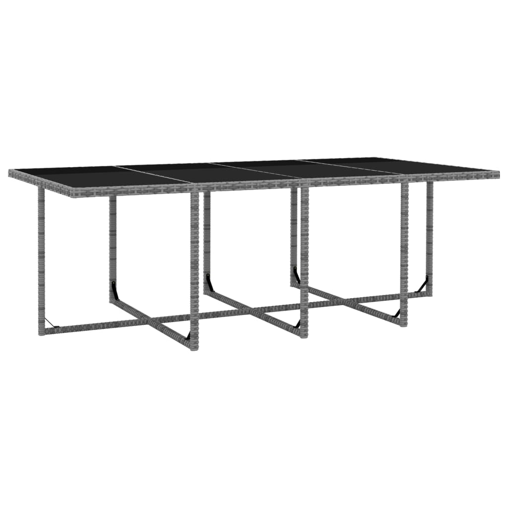 13 részes antracitszürke polyrattan étkezőgarnitúra párnákkal
