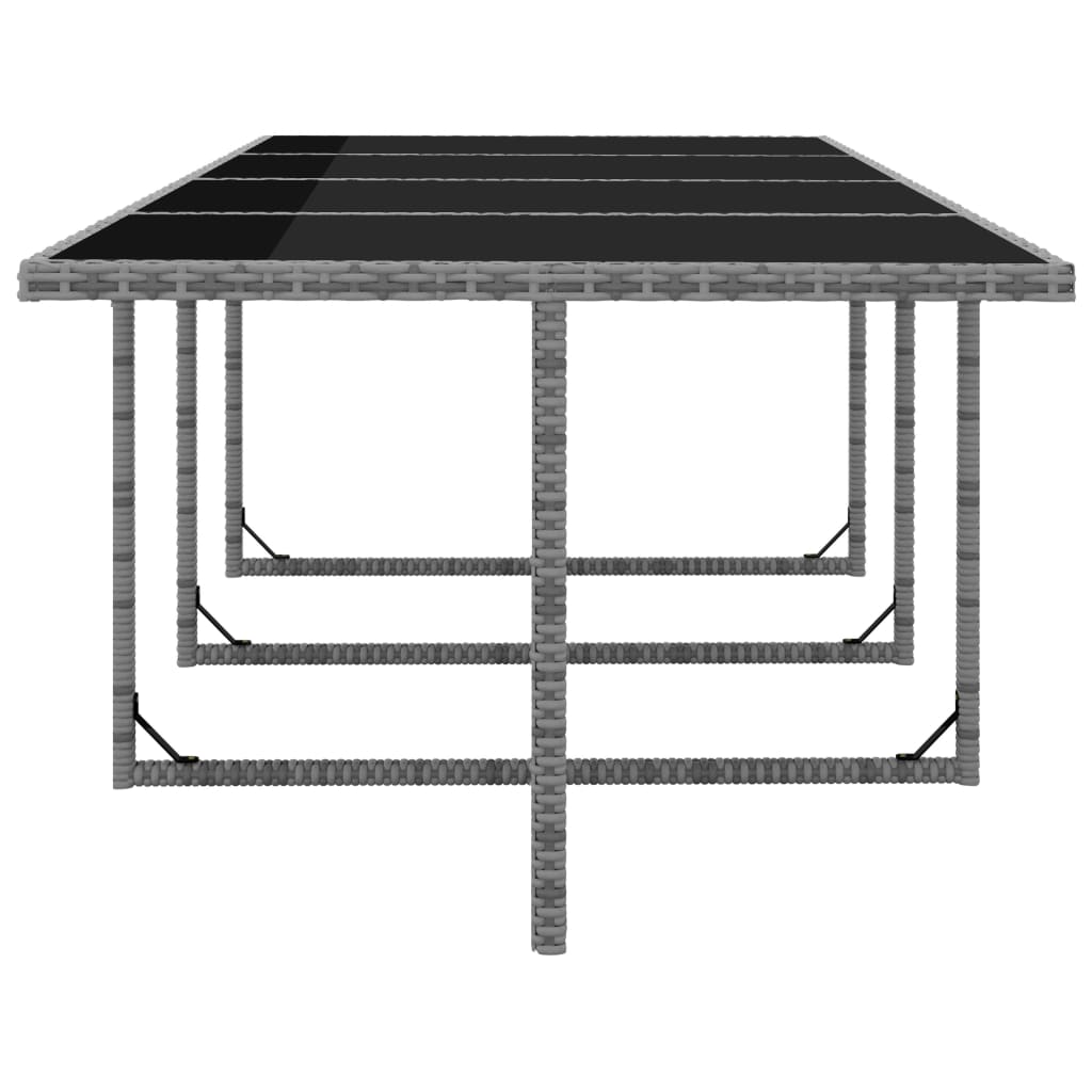 13 részes antracitszürke polyrattan étkezőgarnitúra párnákkal