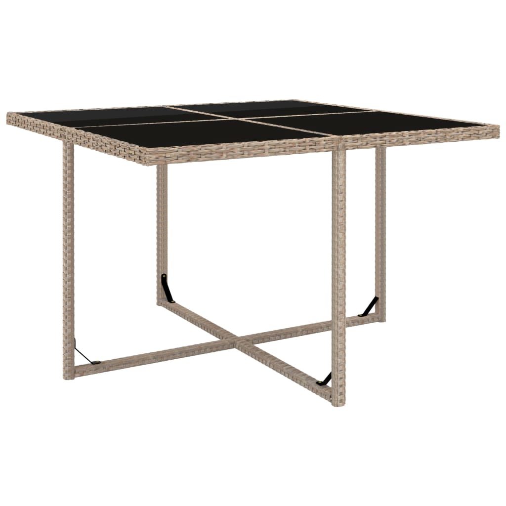 5 részes bézs polyrattan kültéri étkezőszett párnákkal