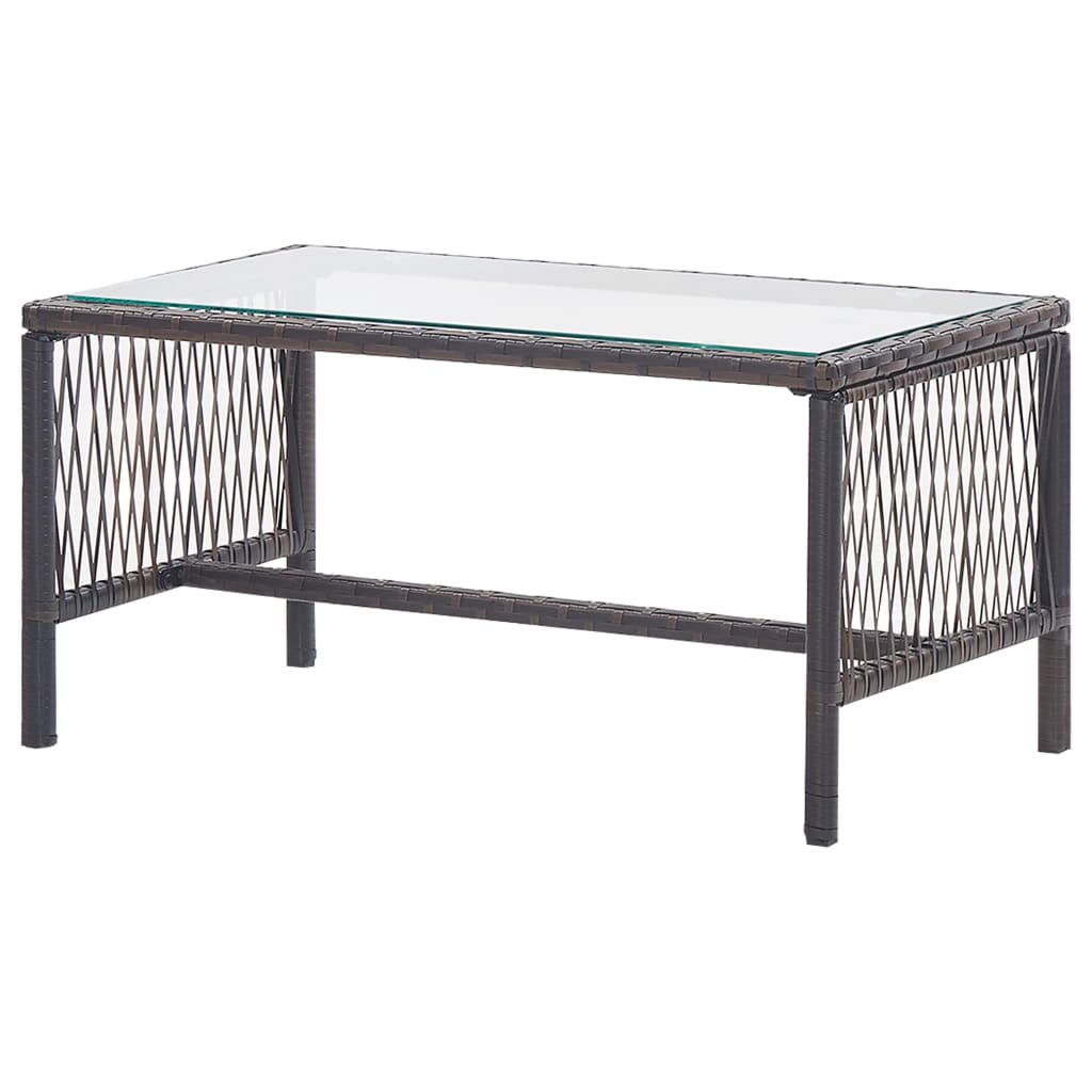 4-részes barna  kerti polyrattan bútorszett párnákkal
