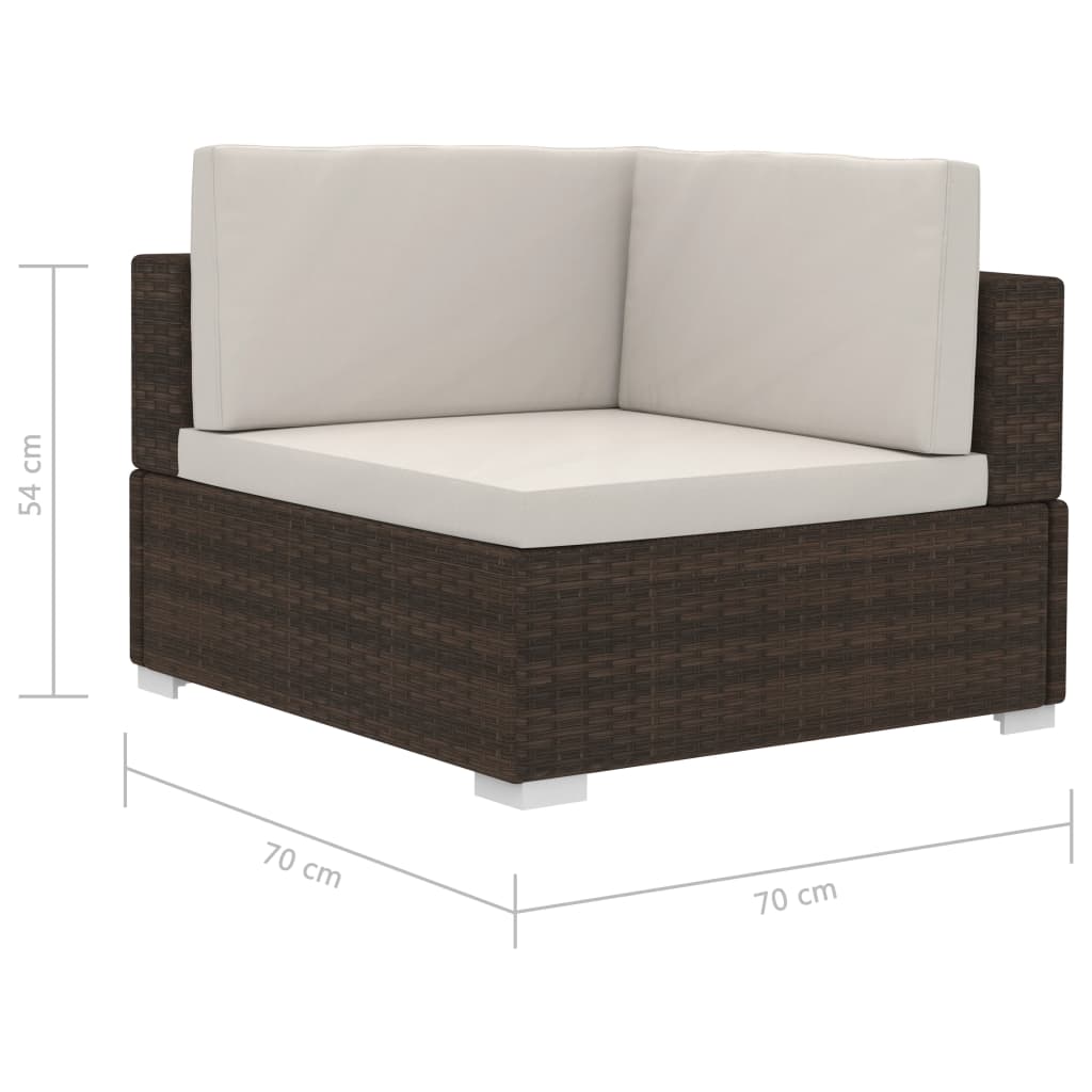 4 részes barna polyrattan kerti kanapészett párnákkal