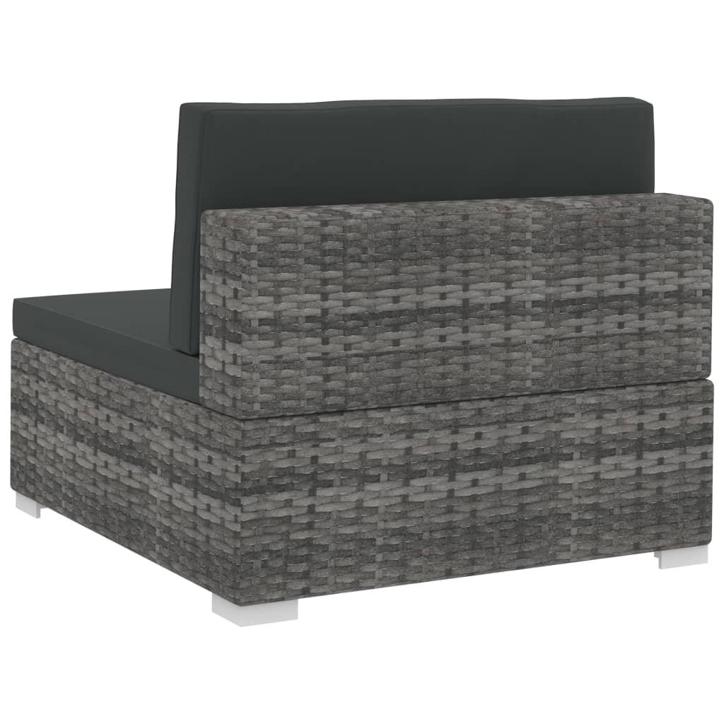 4 részes szürke polyrattan kerti kanapészett párnákkal