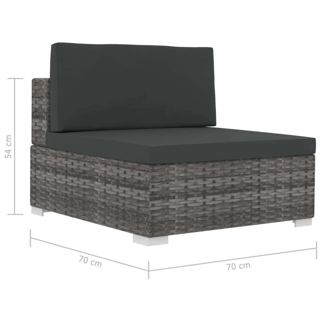 4 részes szürke polyrattan kerti kanapészett párnákkal