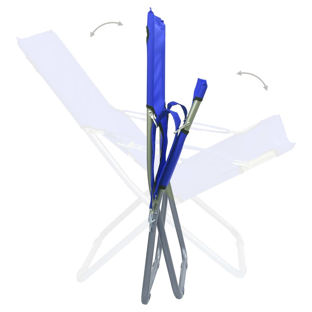 2 db összecsukható kék szövet strandszék