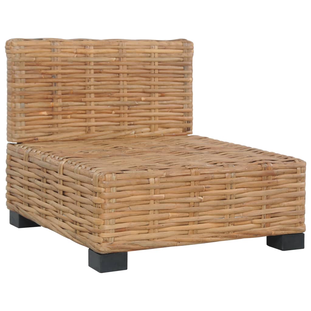 Természetes színű rattan karfa nélküli fotel párnával Természetes színű rattan karfa nélküli fotel párnával