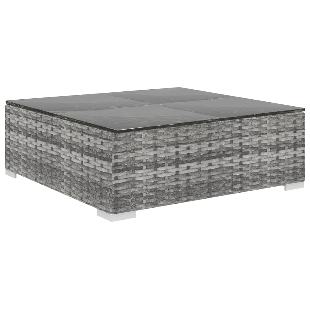 10 részes szürke polyrattan kerti ülőgarnitúra párnákkal