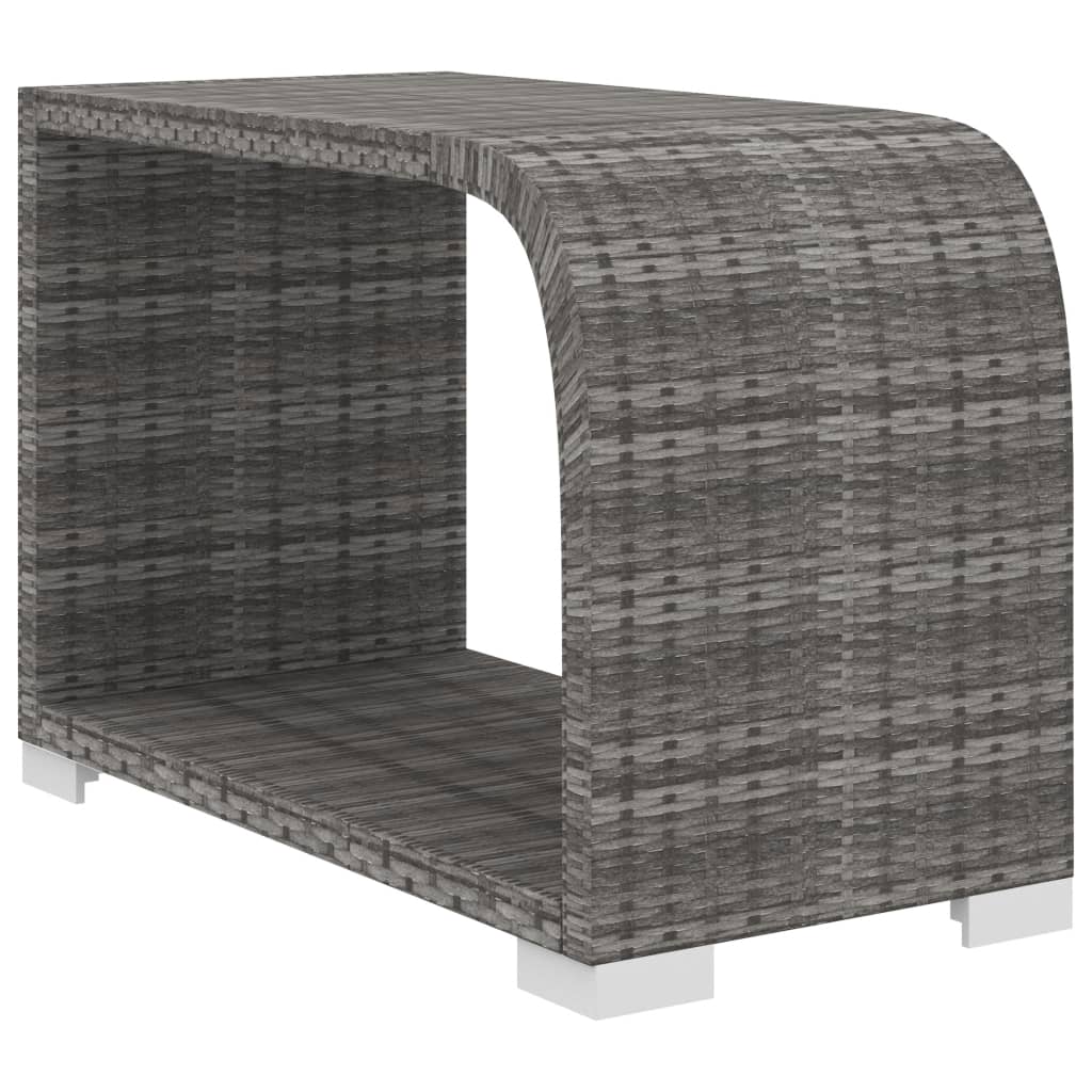 10 részes szürke polyrattan kerti ülőgarnitúra párnákkal