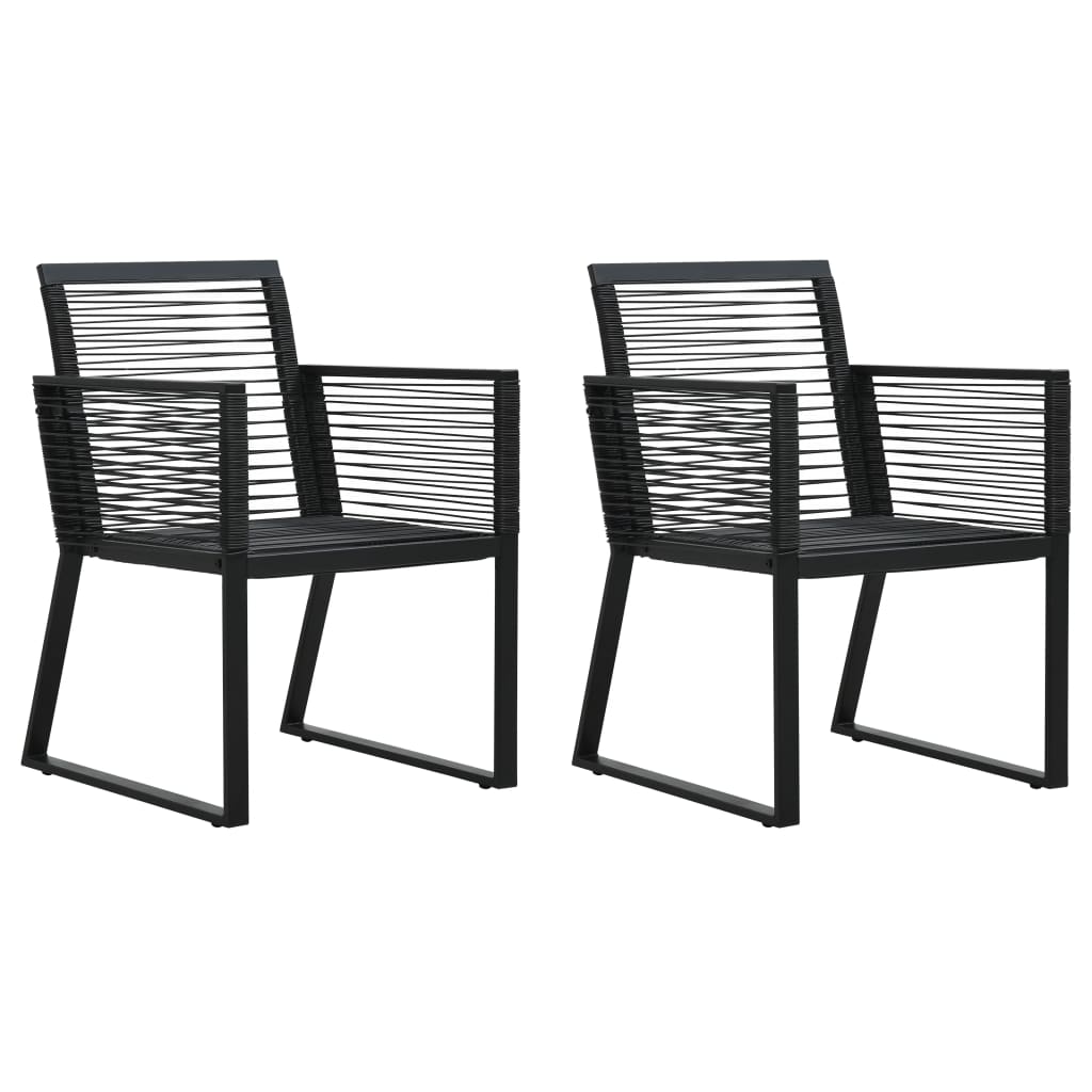 2 db fekete pvc rattan kerti szék