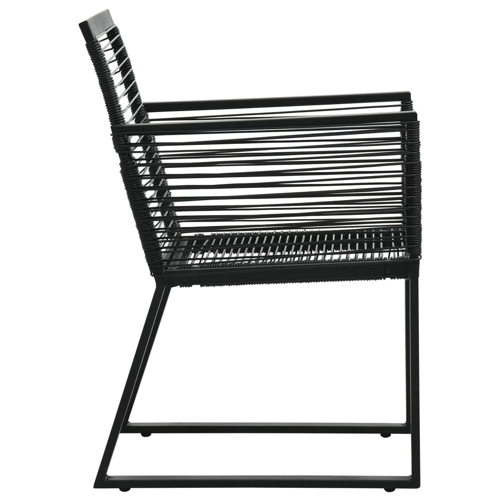 2 db fekete pvc rattan kerti szék
