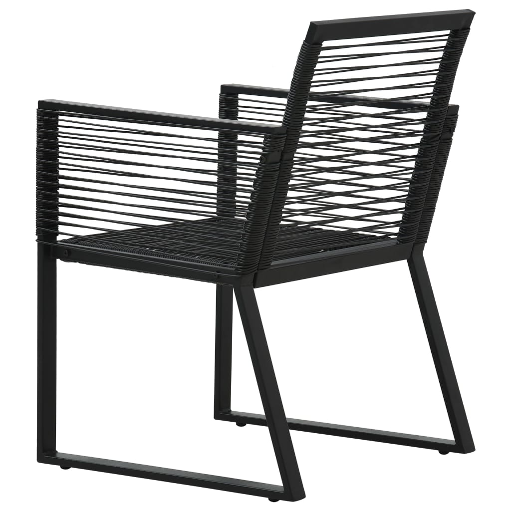 2 db fekete pvc rattan kerti szék