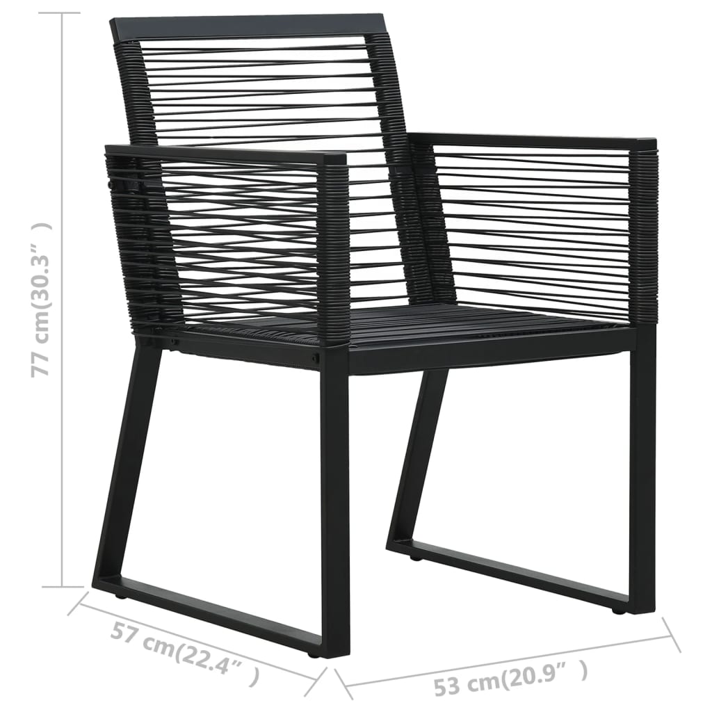 2 db fekete pvc rattan kerti szék