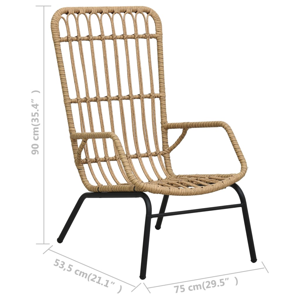 Világosbarna polyrattan kerti szék