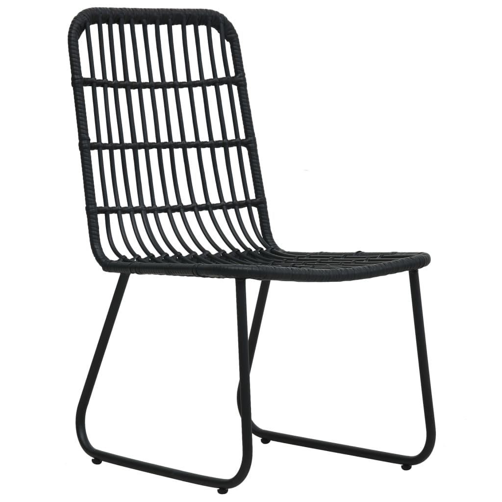 2 db fekete polyrattan kerti szék