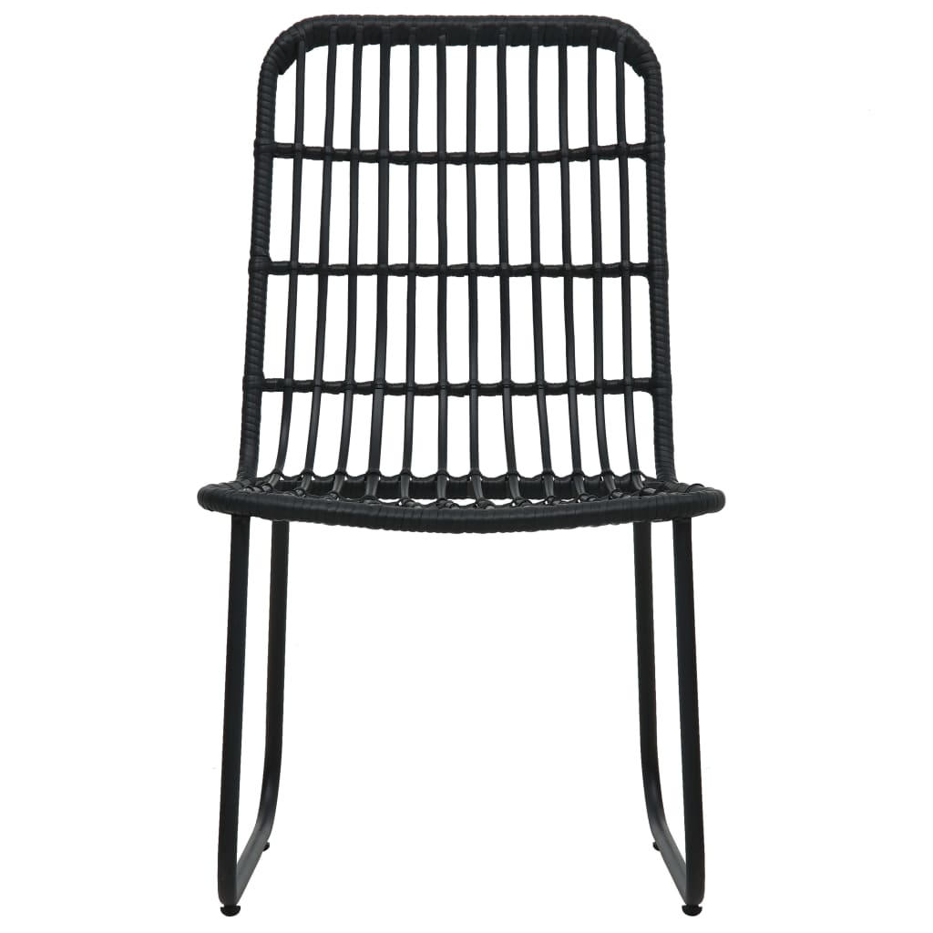 2 db fekete polyrattan kerti szék