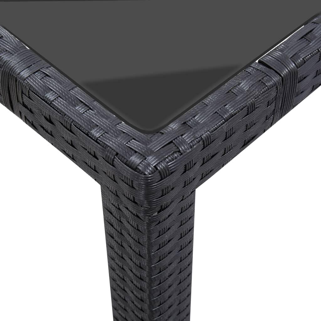 9 részes fekete kültéri polyrattan étkezőgarnitúra