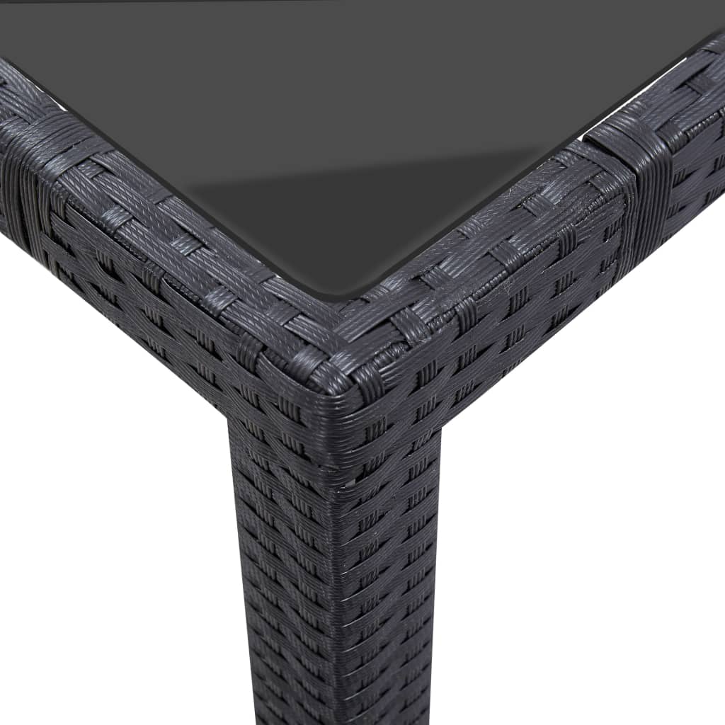 7 részes fekete kültéri polyrattan étkezőgarnitúra