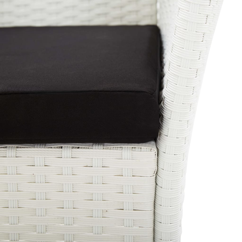 5-részes fehér kültéri polyrattan étkezőgarnitúra