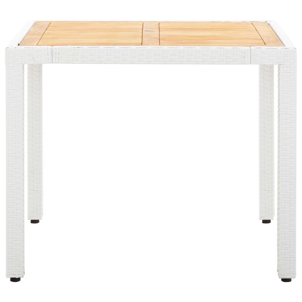 5-részes fehér kültéri polyrattan étkezőgarnitúra