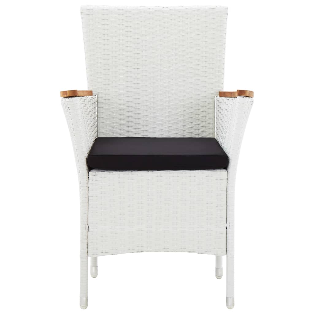 5-részes fehér kültéri polyrattan étkezőgarnitúra