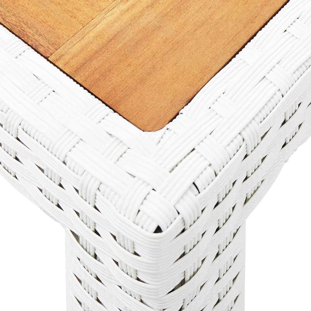 5-részes fehér kültéri polyrattan étkezőgarnitúra